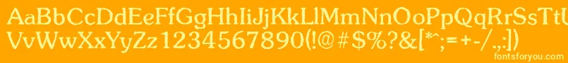 SunsetantiqueRegular Font – Yellow Fonts on Orange Background