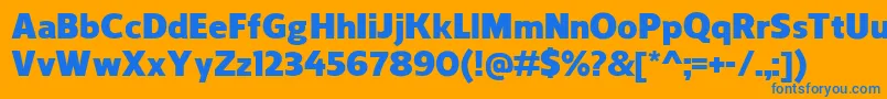 ReganBlack Font – Blue Fonts on Orange Background