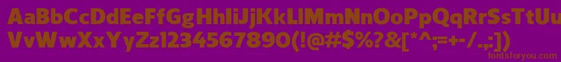 フォントReganBlack – 紫色の背景に茶色のフォント