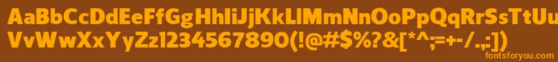 ReganBlack-Schriftart – Orangefarbene Schriften auf braunem Hintergrund