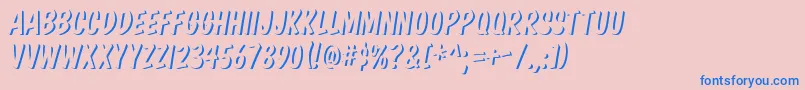 KomikaTitleEmboss Font – Blue Fonts on Pink Background