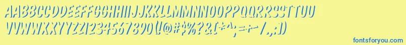 KomikaTitleEmboss Font – Blue Fonts on Yellow Background