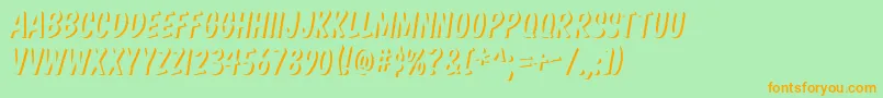 KomikaTitleEmboss Font – Orange Fonts on Green Background