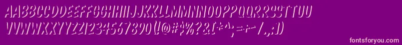 KomikaTitleEmboss Font – Pink Fonts on Purple Background