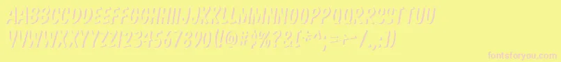 KomikaTitleEmboss Font – Pink Fonts on Yellow Background