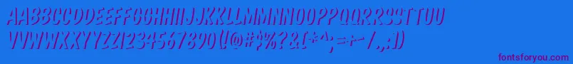 KomikaTitleEmboss Font – Purple Fonts on Blue Background