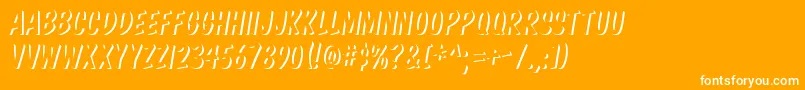 KomikaTitleEmboss Font – White Fonts on Orange Background