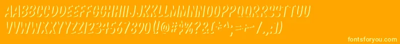 KomikaTitleEmboss Font – Yellow Fonts on Orange Background