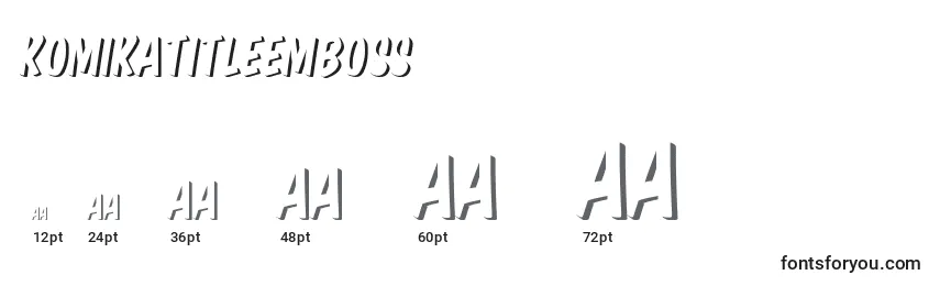 Размеры шрифта KomikaTitleEmboss