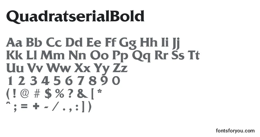 Czcionka QuadratserialBold – alfabet, cyfry, specjalne znaki