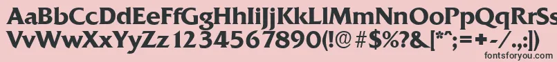 フォントQuadratserialBold – ピンクの背景に黒い文字