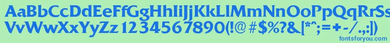 QuadratserialBold Font – Blue Fonts on Green Background