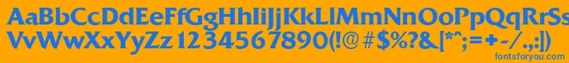 QuadratserialBold Font – Blue Fonts on Orange Background