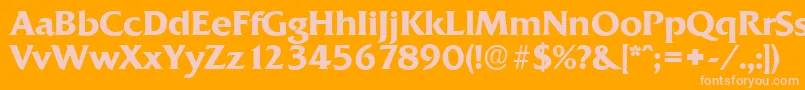 Fonte QuadratserialBold – fontes rosa em um fundo laranja