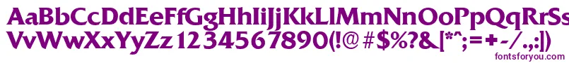 フォントQuadratserialBold – 白い背景に紫のフォント
