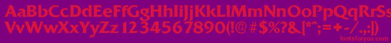 QuadratserialBold Font – Red Fonts on Purple Background