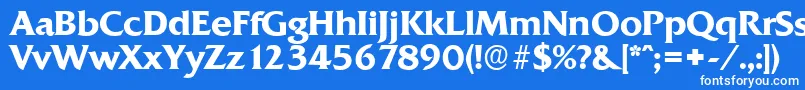 Czcionka QuadratserialBold – białe czcionki na niebieskim tle