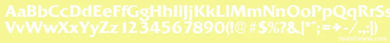 フォントQuadratserialBold – 黄色い背景に白い文字