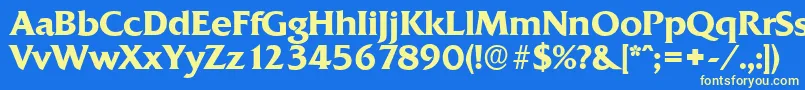 Czcionka QuadratserialBold – żółte czcionki na niebieskim tle