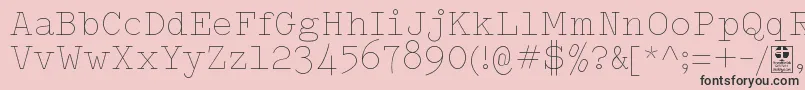 Fonte TypowriterThinDemo – fontes pretas em um fundo rosa