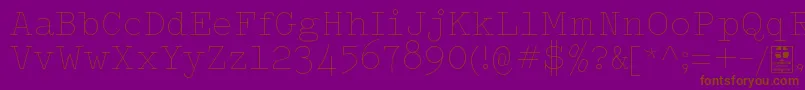 TypowriterThinDemo-Schriftart – Braune Schriften auf violettem Hintergrund