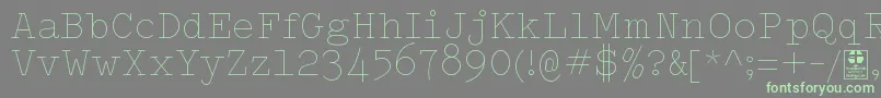 TypowriterThinDemo-fontti – vihreät fontit harmaalla taustalla