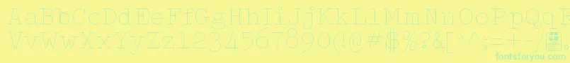 フォントTypowriterThinDemo – 黄色い背景に緑の文字