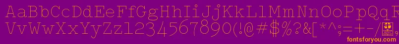 TypowriterThinDemo Font – Orange Fonts on Purple Background