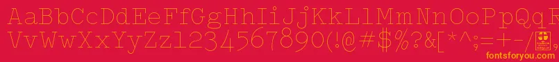 TypowriterThinDemo Font – Orange Fonts on Red Background