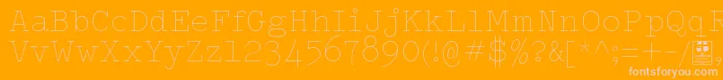 TypowriterThinDemo Font – Pink Fonts on Orange Background