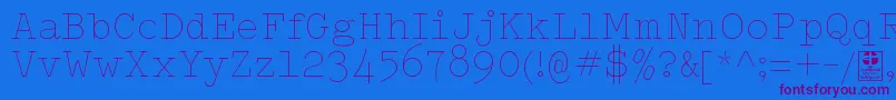Шрифт TypowriterThinDemo – фиолетовые шрифты на синем фоне