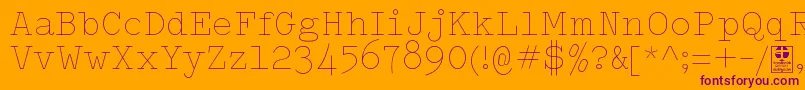 fuente TypowriterThinDemo – Fuentes Moradas Sobre Fondo Naranja