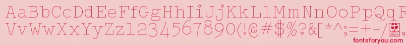 TypowriterThinDemo Font – Red Fonts on Pink Background