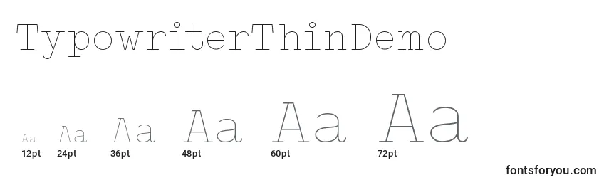 TypowriterThinDemo Font Sizes