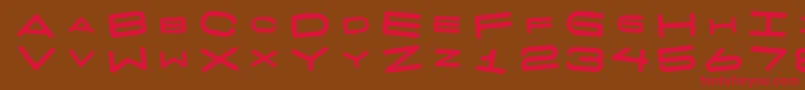 7daysfatrotated Font – Red Fonts on Brown Background