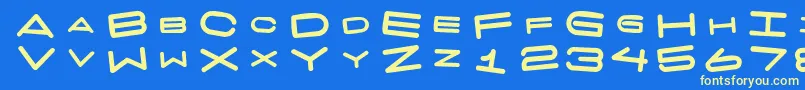 フォント7daysfatrotated – 黄色の文字、青い背景