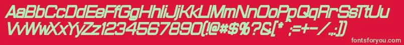 Шрифт ProbertCondensedBlackItalic – зелёные шрифты на красном фоне