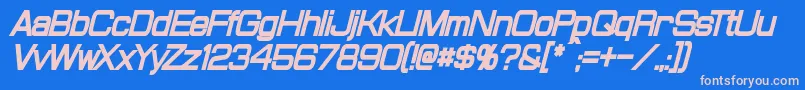 ProbertCondensedBlackItalic Font – Pink Fonts on Blue Background