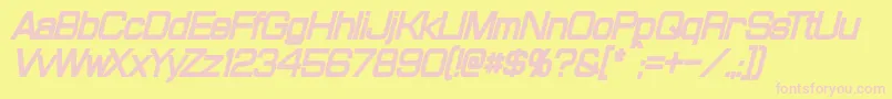 ProbertCondensedBlackItalic Font – Pink Fonts on Yellow Background
