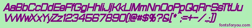 ProbertCondensedBlackItalic Font – Purple Fonts on Green Background