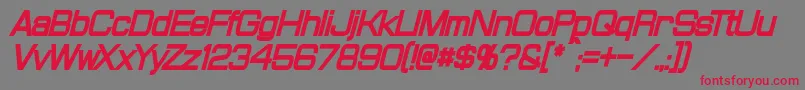 フォントProbertCondensedBlackItalic – 赤い文字の灰色の背景