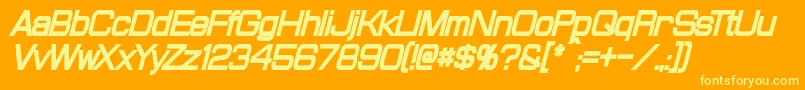 Police ProbertCondensedBlackItalic – polices jaunes sur fond orange