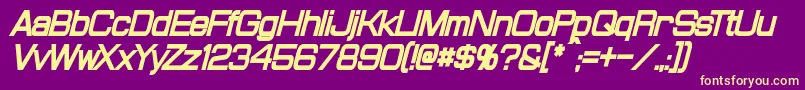 ProbertCondensedBlackItalic Font – Yellow Fonts on Purple Background