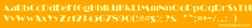 Southbeache Font – Yellow Fonts on Orange Background