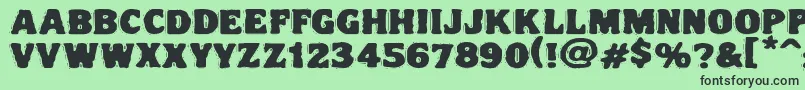 Vtcnightofthedrippydeadfatcaps-fontti – mustat fontit vihreällä taustalla