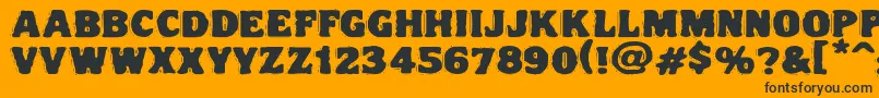Шрифт Vtcnightofthedrippydeadfatcaps – чёрные шрифты на оранжевом фоне