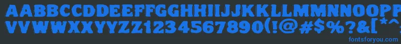Шрифт Vtcnightofthedrippydeadfatcaps – синие шрифты на чёрном фоне