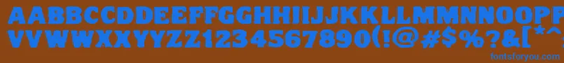 フォントVtcnightofthedrippydeadfatcaps – 茶色の背景に青い文字