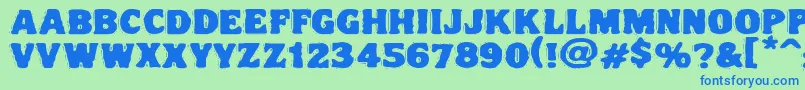 Шрифт Vtcnightofthedrippydeadfatcaps – синие шрифты на зелёном фоне