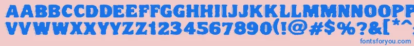Vtcnightofthedrippydeadfatcaps-fontti – siniset fontit vaaleanpunaisella taustalla